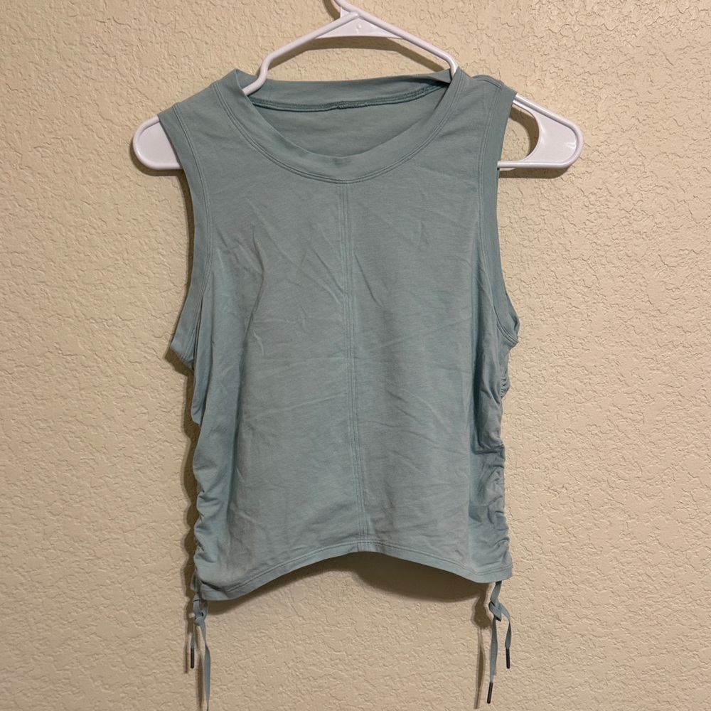 Lululemon Sleeveless Light Green Draw string  Top